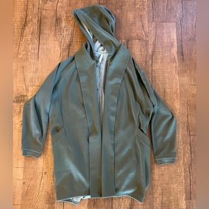 Fabletics Olive Green Hooded Long Sweater Coat